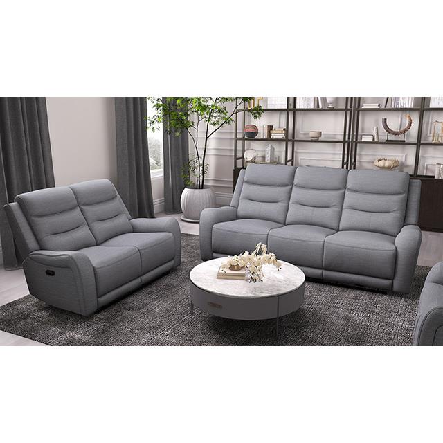  Furniture of America Matthias CM9987GY-LV-M Manual Recliner Loveseat w/ Console IMAGE 4