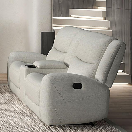  Furniture of America Giraldus CM9988BG-LV-M Manual Recliner Loveseat w/ Console IMAGE 1
