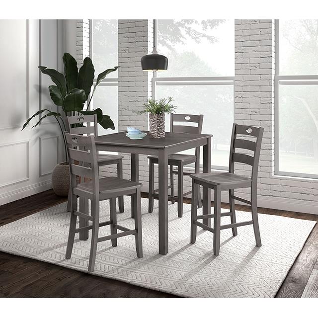  Furniture of America Lubbock FM3419GY-PT-5PK 6 pc Counter Height Table Set IMAGE 2