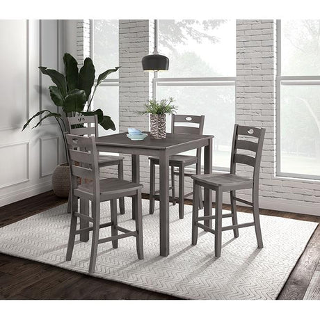  Furniture of America Lubbock FM3419GY-PT-5PK 6 pc Counter Height Table Set IMAGE 2
