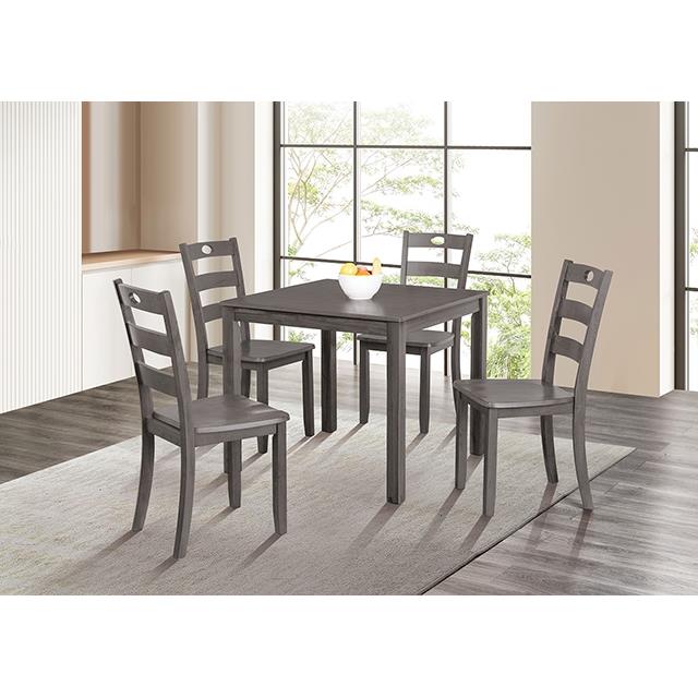  Furniture of America Lubbock FM3419GY-T-5PK 6 pc Dining Table Set IMAGE 2