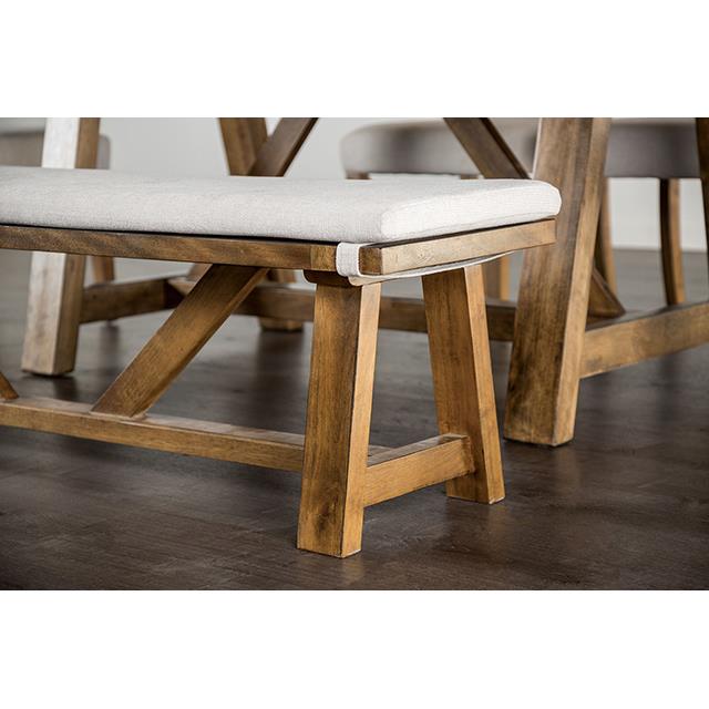  Furniture of America Losone FM3422WH-BN Bench w/ Cushion IMAGE 4