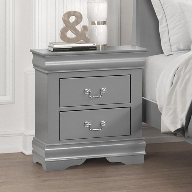  Furniture of America Louis Philippe FM7866GY-N Night Stand IMAGE 1