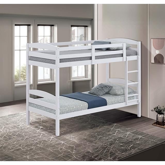  Furniture of America Finsbury FM-BK110WH-T Twin Twin Bunk Bed IMAGE 2