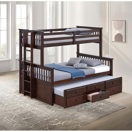  Furniture of America University FM-BK458F-DW Twin/Full Bunk Bed IMAGE 2