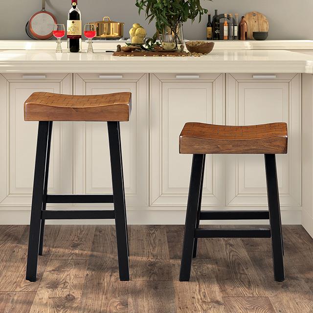  Furniture of America Biasca FM-BR3001BR-24-2PK 24" Stool IMAGE 2