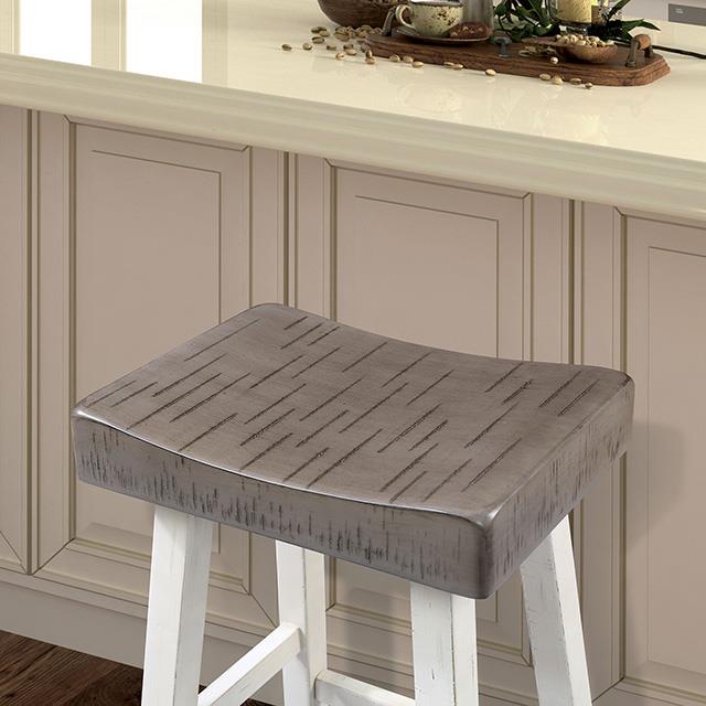  Furniture of America Biasca FM-BR3001WH-24-2PK 24" Stool IMAGE 3