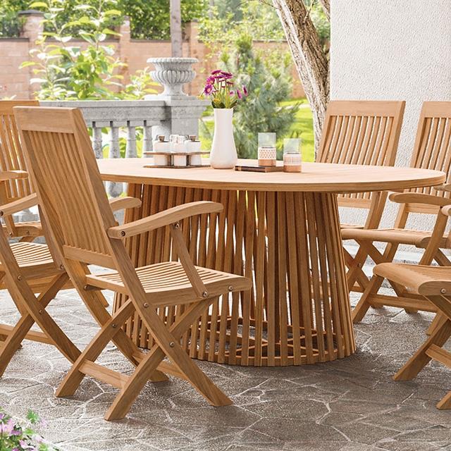  Furniture of America Lovina GM-2031-PK Oval Dining Table IMAGE 1