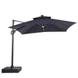  Furniture of America Sano LA-A015BL+BASE 10 Ft Square Umbrella w/ Double Top w/ LED Light + 37" Large Base IMAGE 1