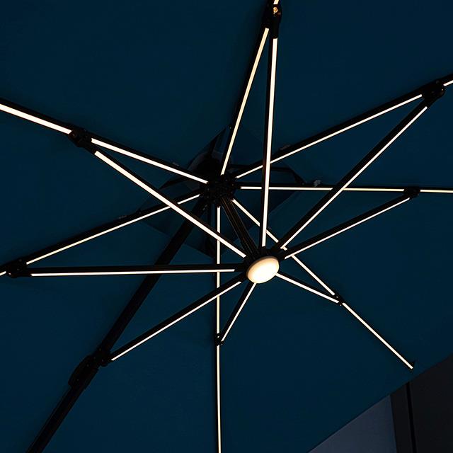  Furniture of America Sano LA-A015TL+BASE 10 Ft Square Umbrella w/ Double Top w/ LED + 37" Large Base IMAGE 13