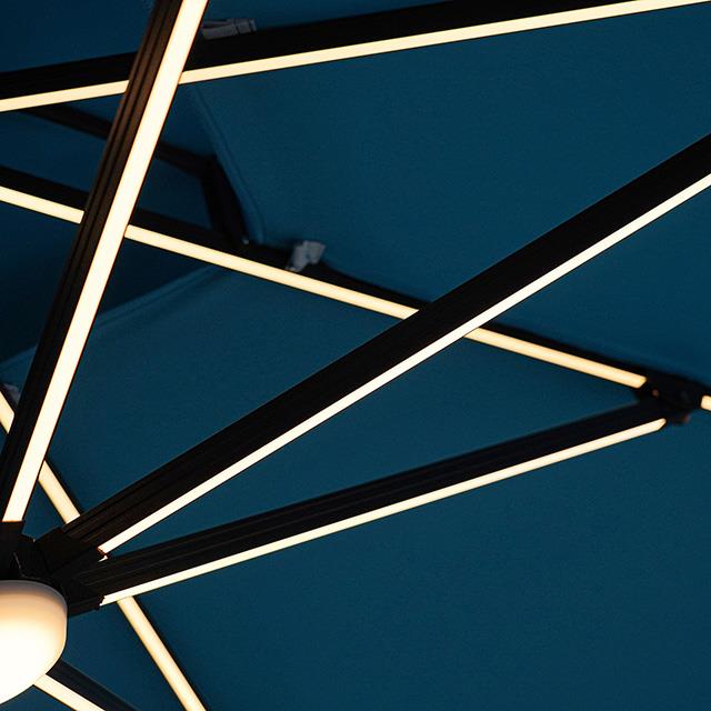  Furniture of America Sano LA-A015TL+BASE 10 Ft Square Umbrella w/ Double Top w/ LED + 37" Large Base IMAGE 15