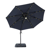  Furniture of America Nuti LA-A031BL+BASE 10 Ft Round Umbrella w/ LED Light + 37" Large Base IMAGE 3