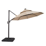  Furniture of America Fera LA-A032BG+BASE 10 Ft Round Umbrella w/ LED Bulb + 37" Large Base IMAGE 3