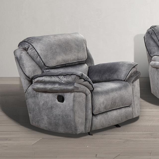  Furniture of America Themis NX6002GY-CH Manual Recliner IMAGE 1