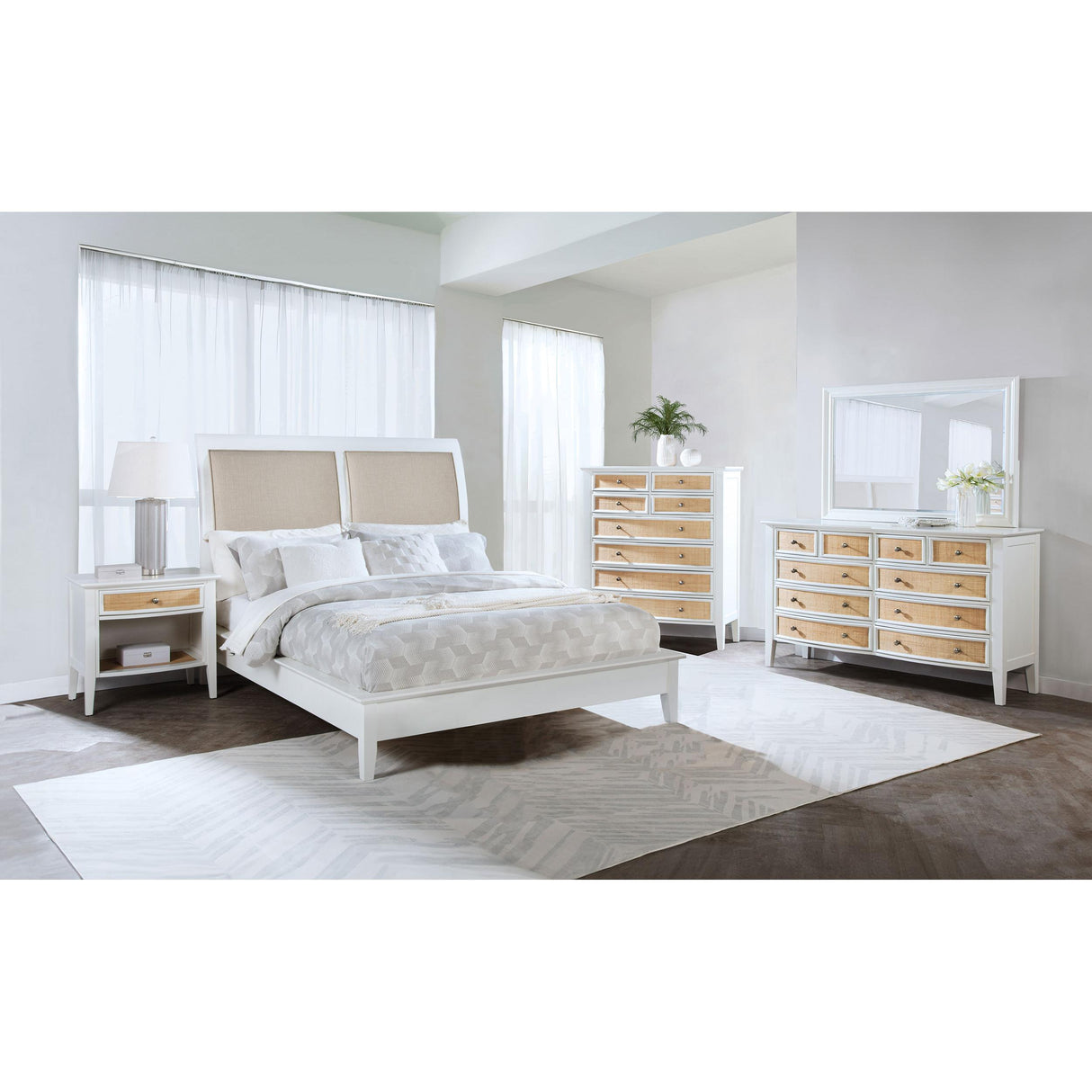  Coaster Furniture Bexhill 223471Q 56-inch Upholstered Queen Panel Bed - White IMAGE 8