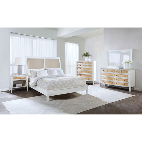  Coaster Furniture Bexhill 223471Q 56-inch Upholstered Queen Panel Bed - White IMAGE 8
