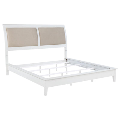  Coaster Furniture Bexhill 223471KW 56-inch Upholstered California King Panel Bed - White IMAGE 1