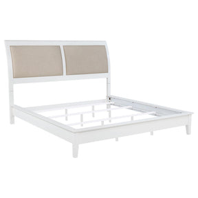  Coaster Furniture Bexhill 223471KW 56-inch Upholstered California King Panel Bed - White IMAGE 1