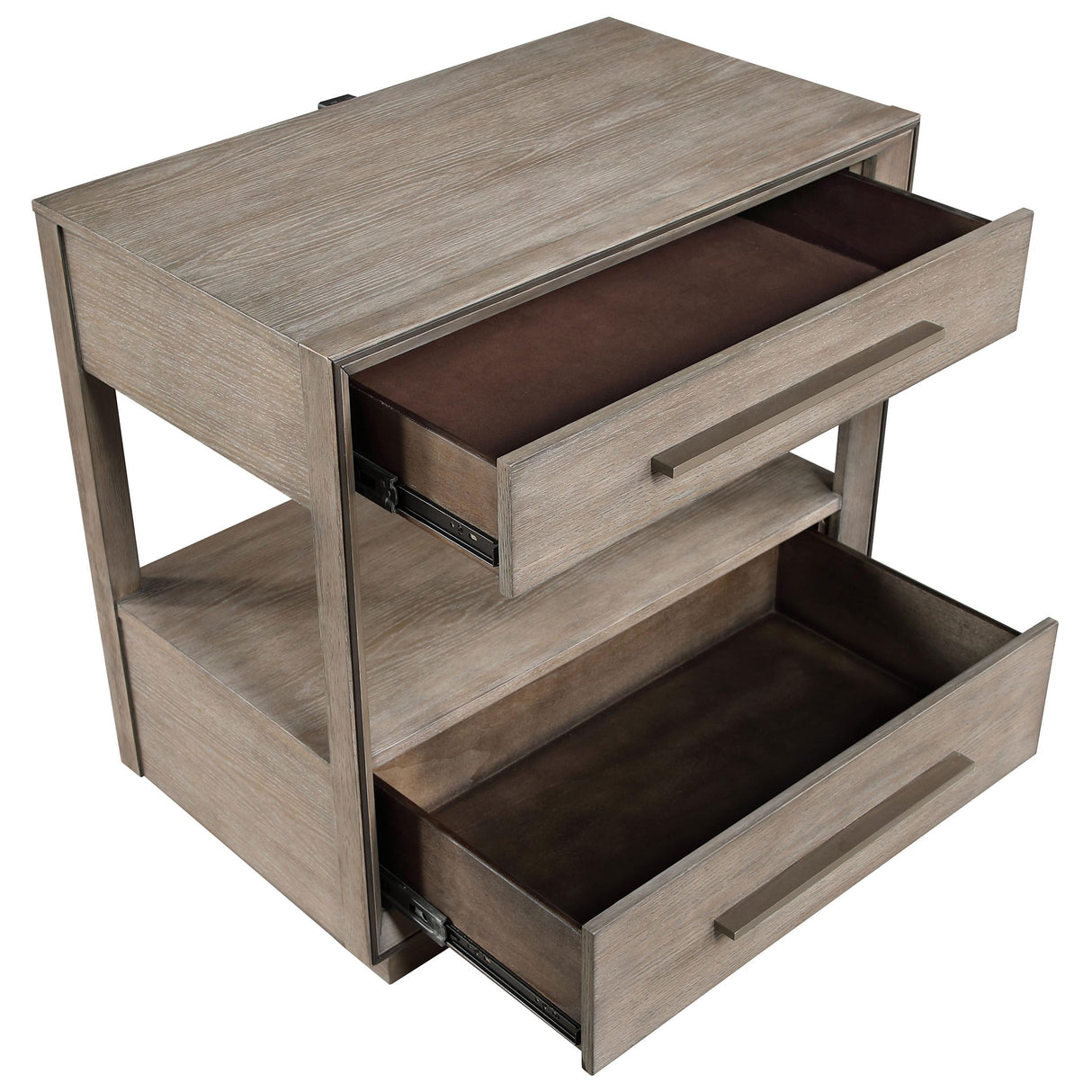  Coaster Furniture Durango 223272 2-Drawer Nightstand Bedside Table - Taupe Oak IMAGE 9