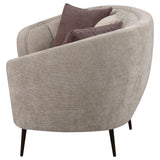  Coaster Furniture Ellorie 504837 Upholstered Channel Back Curved Sofa - Beige IMAGE 4