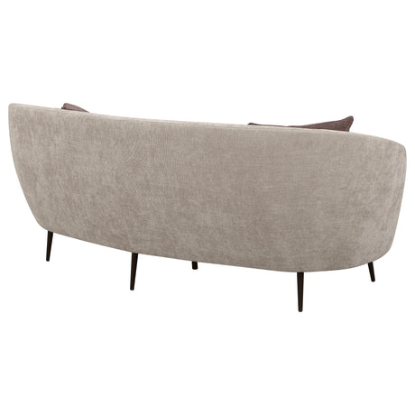  Coaster Furniture Ellorie 504837 Upholstered Channel Back Curved Sofa - Beige IMAGE 6