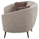  Coaster Furniture Ellorie 504838 Upholstered Channel Back Curved Loveseat - Beige IMAGE 4