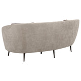  Coaster Furniture Ellorie 504838 Upholstered Channel Back Curved Loveseat - Beige IMAGE 5
