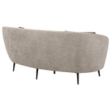  Coaster Furniture Ellorie 504838 Upholstered Channel Back Curved Loveseat - Beige IMAGE 6
