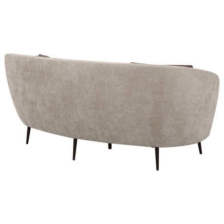  Coaster Furniture Ellorie 504838 Upholstered Channel Back Curved Loveseat - Beige IMAGE 6