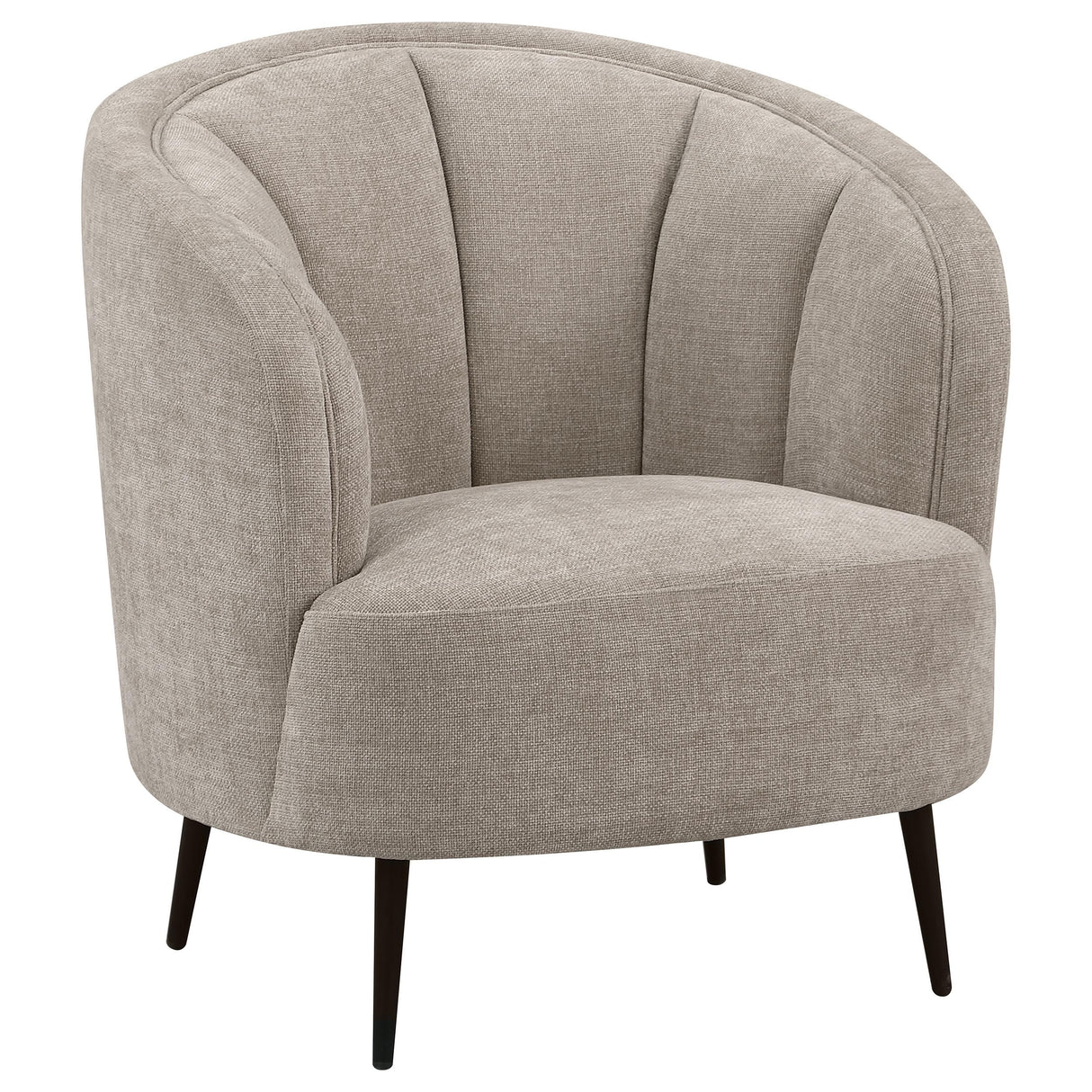  Coaster Furniture Ellorie 504839 Upholstered Channel Back Curved Chair - Beige IMAGE 1