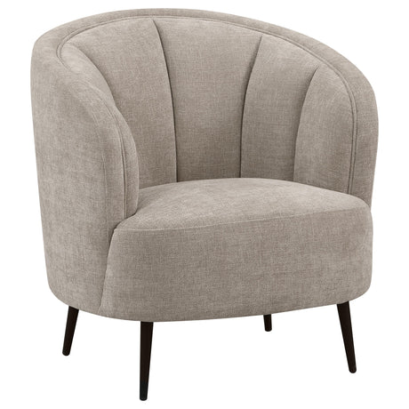  Coaster Furniture Ellorie 504839 Upholstered Channel Back Curved Chair - Beige IMAGE 1