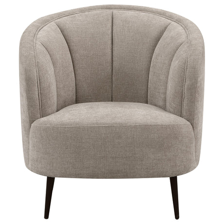  Coaster Furniture Ellorie 504839 Upholstered Channel Back Curved Chair - Beige IMAGE 2