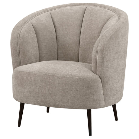  Coaster Furniture Ellorie 504839 Upholstered Channel Back Curved Chair - Beige IMAGE 3