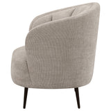  Coaster Furniture Ellorie 504839 Upholstered Channel Back Curved Chair - Beige IMAGE 4