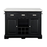  Steve Silver Furniture Aspen AS380CKT White Marble Kitchen Tbl IMAGE 1