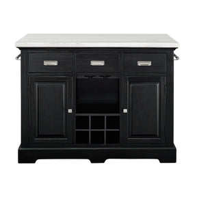  Steve Silver Furniture Aspen AS380CKT White Marble Kitchen Tbl IMAGE 1