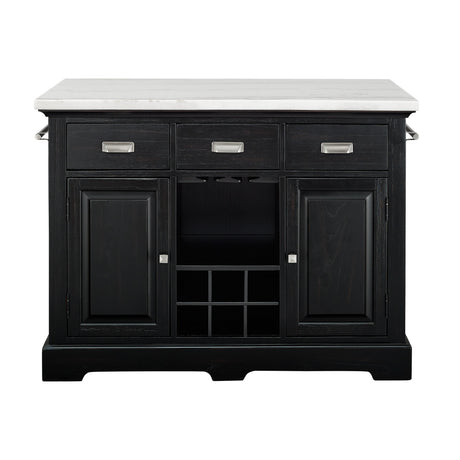  Steve Silver Furniture Aspen AS380CKT White Marble Kitchen Tbl IMAGE 1