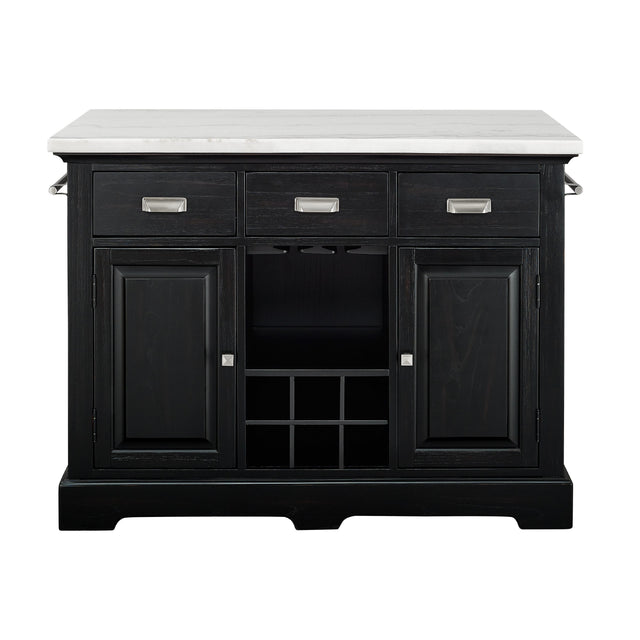  Steve Silver Furniture Aspen AS380CKT White Marble Kitchen Tbl IMAGE 1