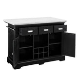  Steve Silver Furniture Aspen AS380CKT White Marble Kitchen Tbl IMAGE 3