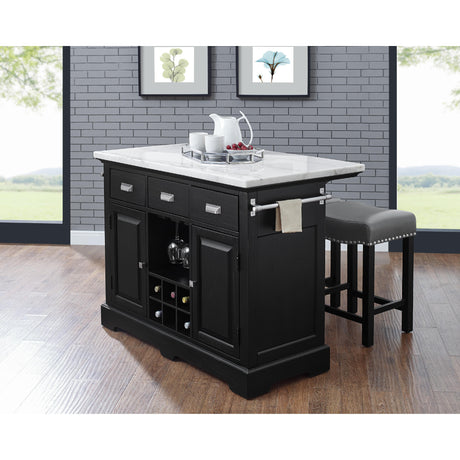  Steve Silver Furniture Aspen AS380CKT White Marble Kitchen Tbl IMAGE 9