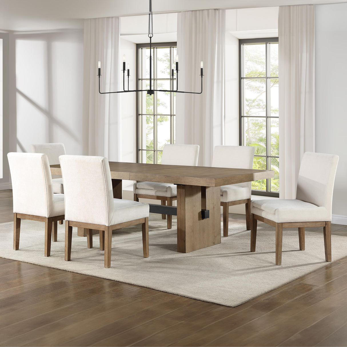  Steve Silver Furniture Aubrey ABR500N-TTTB 78-96" Dining Table w/18" Leaf IMAGE 8