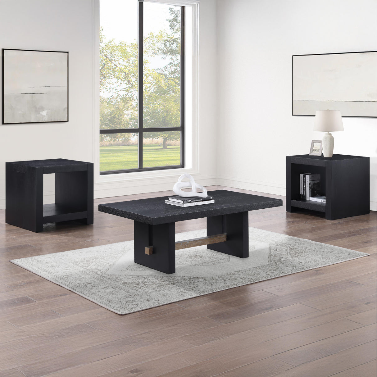  Steve Silver Furniture Aubrey AUB100KC Black Cocktail Table IMAGE 7