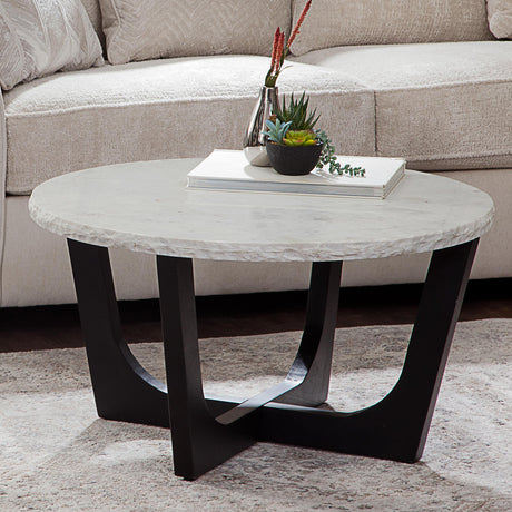  Steve Silver Furniture Chrissy CH200WRC White Marble Top Cocktail Table IMAGE 5