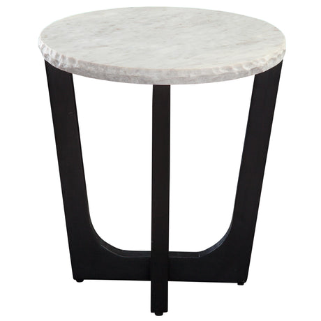  Steve Silver Furniture Chrissy CH200WRE White Marble Top End Table IMAGE 1
