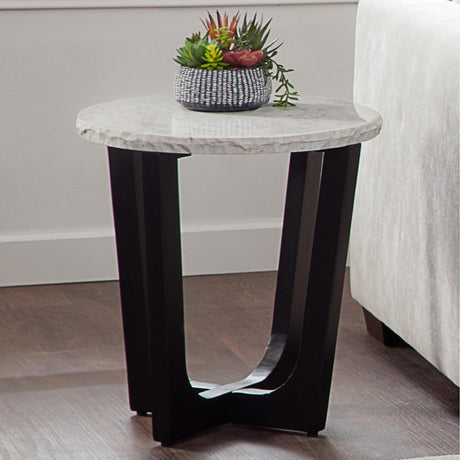  Steve Silver Furniture Chrissy CH200WRE White Marble Top End Table IMAGE 6