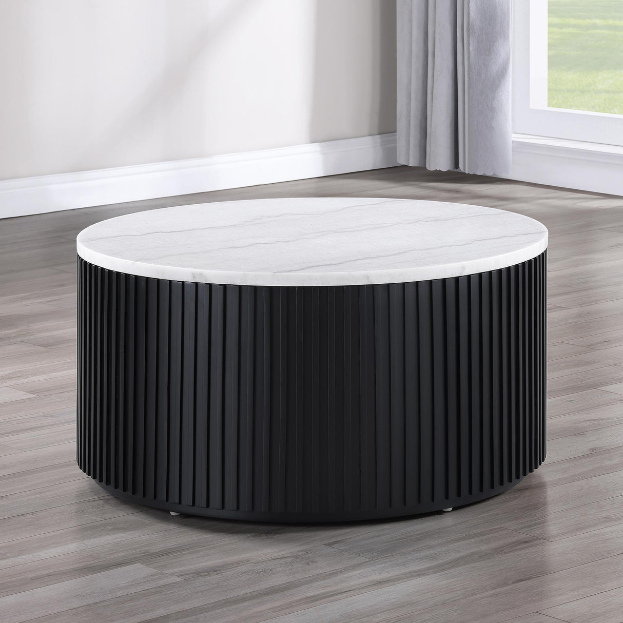 Steve Silver Furniture Colvin COL100KWMC Black Marble Cocktail Table IMAGE 4