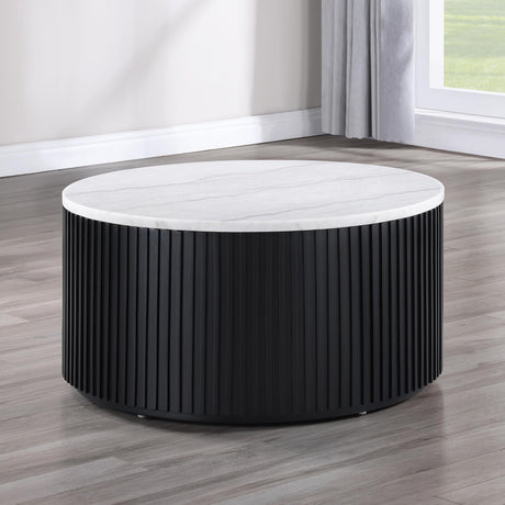  Steve Silver Furniture Colvin COL100KWMC Black Marble Cocktail Table IMAGE 4