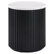  Steve Silver Furniture Colvin COL100KWME Black Marble End Table IMAGE 1