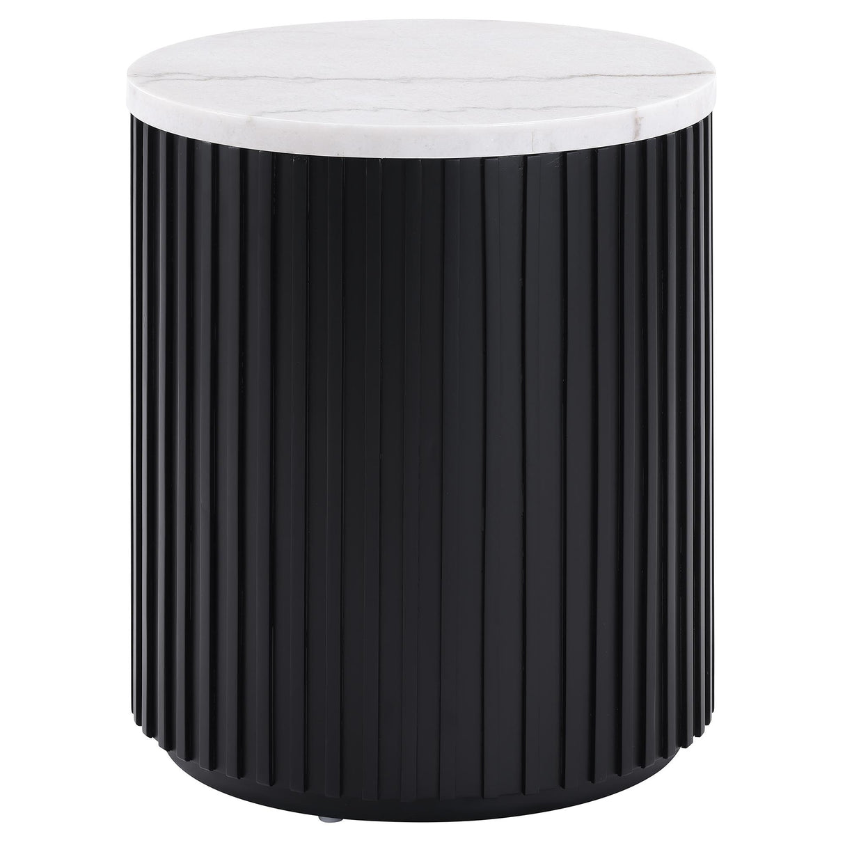  Steve Silver Furniture Colvin COL100KWME Black Marble End Table IMAGE 1