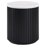 Steve Silver Furniture Colvin COL100KWME Black Marble End Table IMAGE 1
